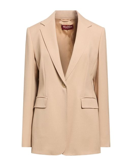 Max Mara Natural Sand Blazer Virgin Wool