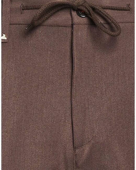 Berna Brown Pants Polyester, Viscose, Elastane for men