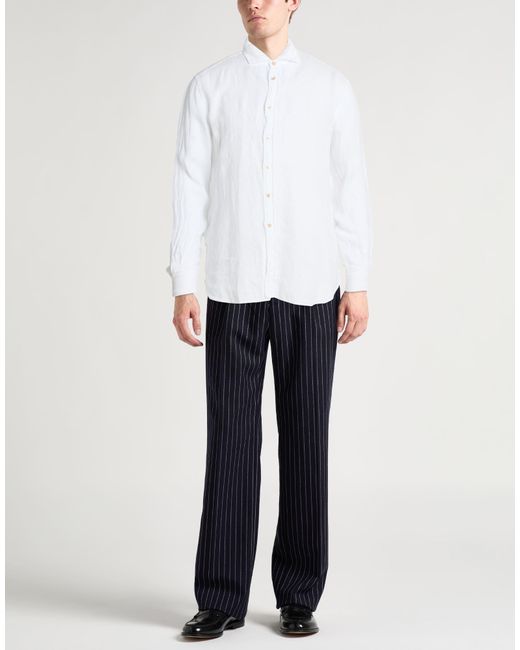 Boglioli White Shirt Linen for men