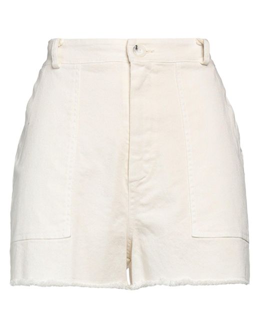 Haveone White Denim Shorts