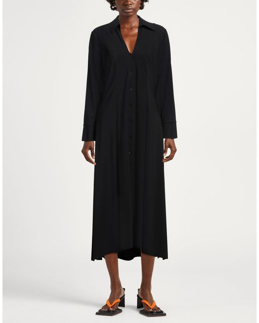 High Black Midi Dress Nylon, Elastane