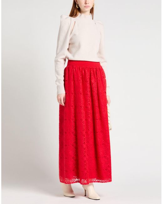 Alberta Ferretti Red Maxi Skirt