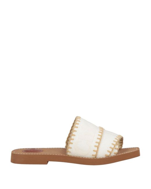 Chloé White Sandals Textile Fibers
