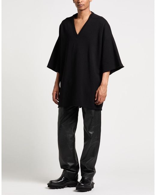 Rick Owens Black Sweatshirt Cotton for men