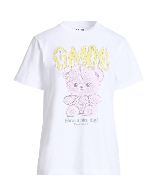 Ganni White T-Shirt Organic Cotton