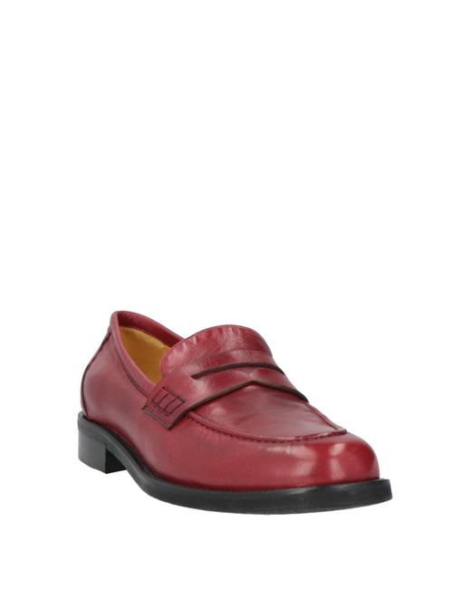 Mara Bini Red Brick Loafers Leather