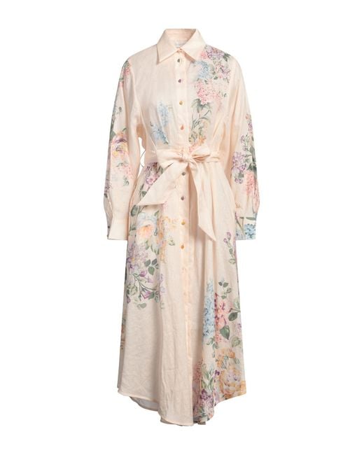 Zimmermann Natural Apricot Midi Dress Linen