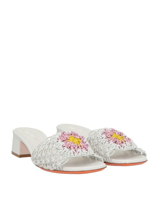Santoni White Sandals