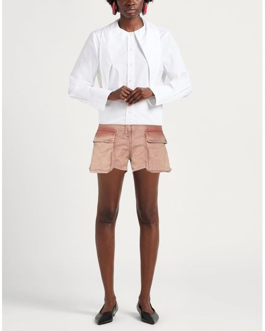 Pinko Pink Denim Denim Shorts Cotton, Elastane