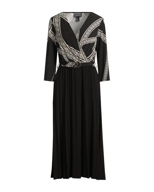 FRANK LYMAN Black Midi Dress Polyester, Elastane