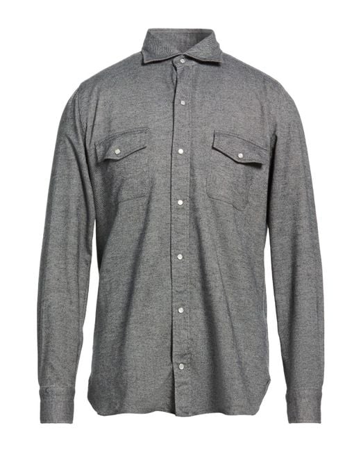 Luigi Borrelli Napoli Gray Shirt Cotton for men