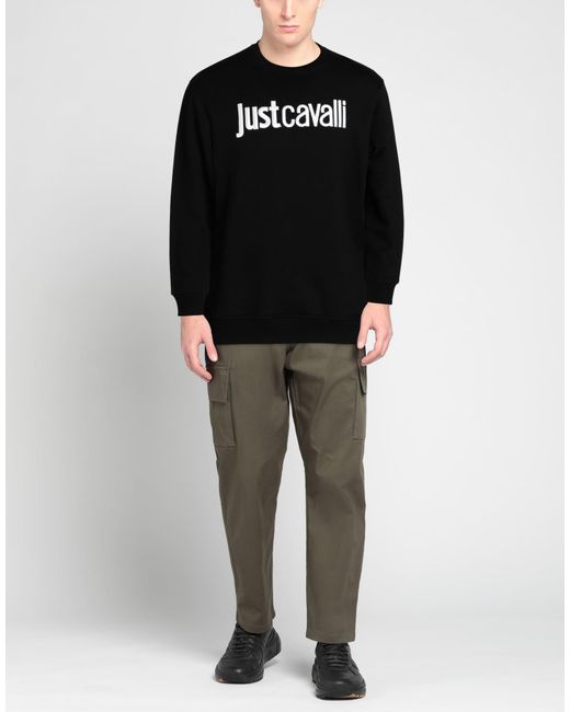 Just Cavalli Black Sweatshirt Cotton for men