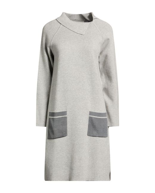 Diana Gallesi Gray Light Midi Dress Cotton, Viscose, Polyamide, Elastane