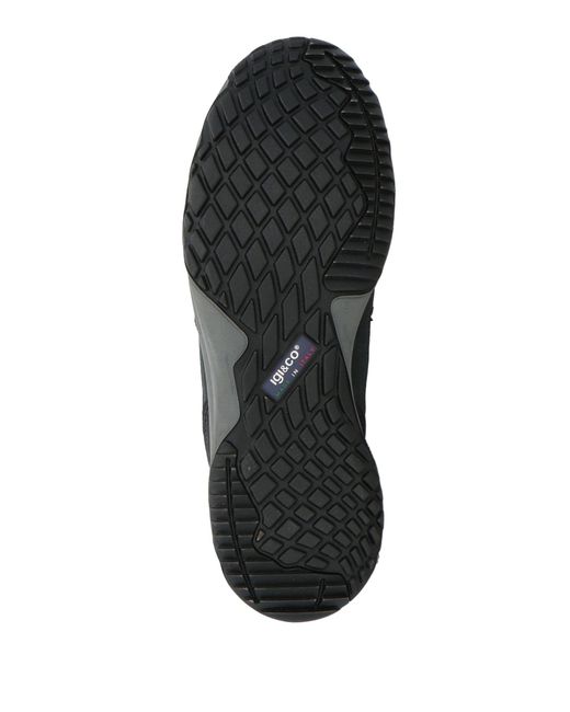 Igi&co Black Midnight Sneakers Leather, Textile Fibers for men
