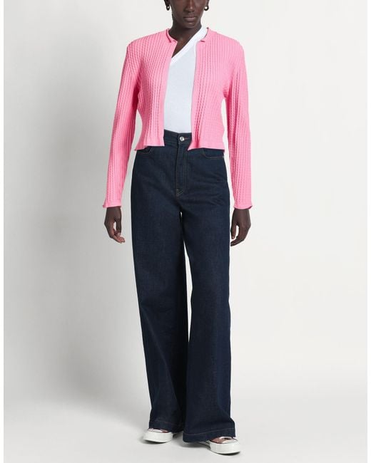 19.70 Nineteen Seventy Pink Cardigan Viscose, Acrylic, Elastane