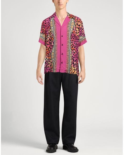 Just Cavalli Pink Shirt Viscose for men