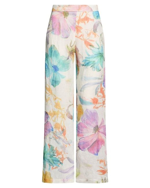 120% Lino White Pants Linen