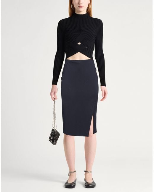 Caractere Blue Midnight Midi Skirt Viscose, Polyamide, Elastane