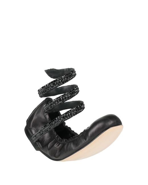 Rene Caovilla Black Ballet Flats