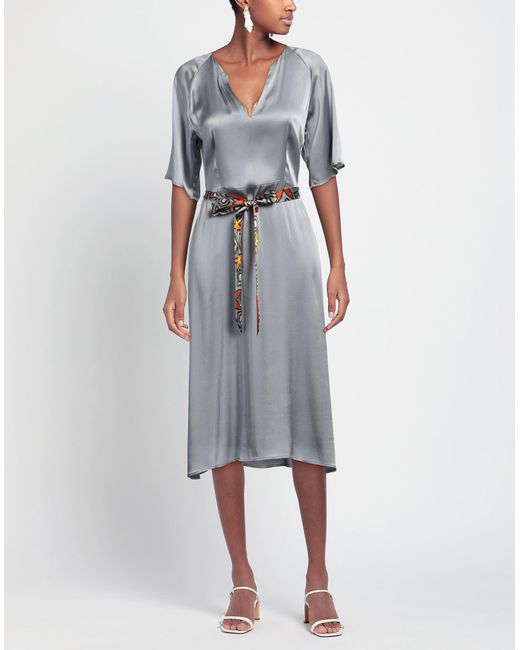 Niu Gray Midi-Kleid