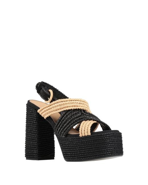 Castaner Black Sandals Textile Fibers