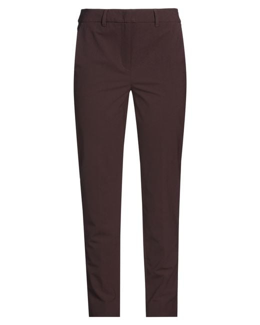 Marella Brown Dark Pants Polyester, Virgin Wool, Elastane