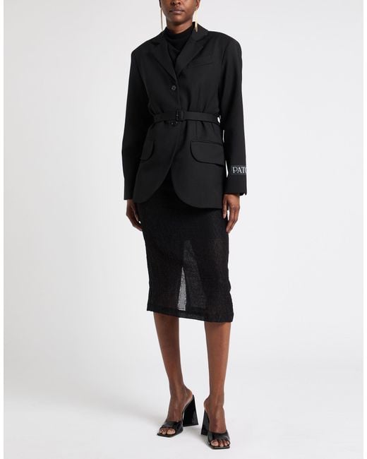 Patou Black Blazer Virgin Wool, Elastane