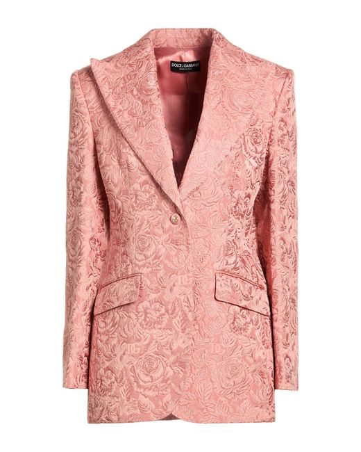 Dolce & Gabbana Pink Antique Rose Blazer Cotton, Polyester, Silk