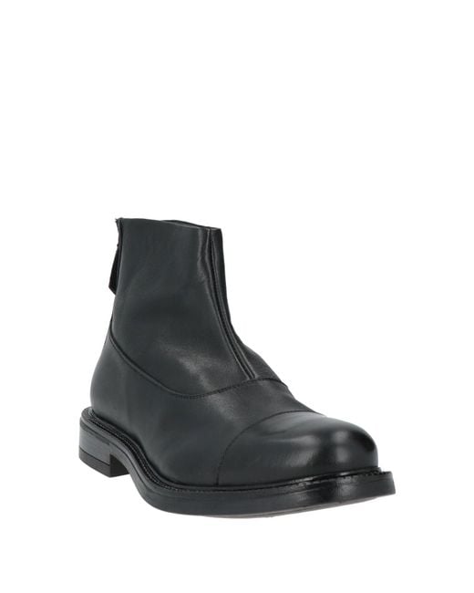 Ernesto Dolani Black Ankle Boots Leather for men