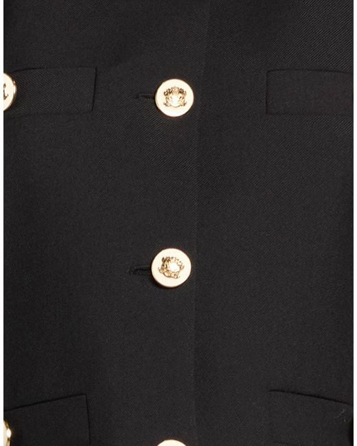 Sandro Black Jacket Polyester, Virgin Wool
