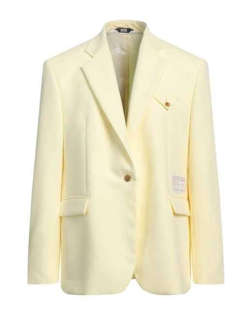 Gcds Natural Blazer Polyester, Viscose, Elastane for men
