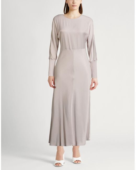 Peserico Gray Midi Dress Viscose, Polyester, Virgin Wool