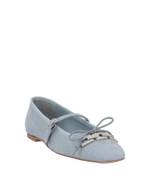 Baldinini Gray Sky Ballet Flats Leather