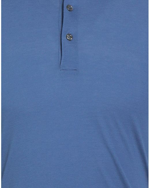 Gran Sasso Blue Slate Polo Shirt Cotton for men