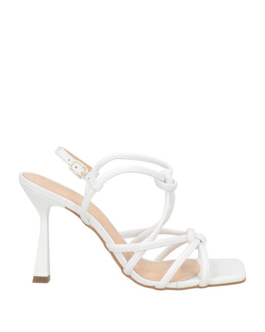 Miss Unique White Sandals Leather