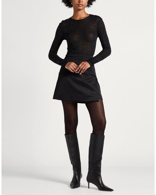 Alysi Black Crème T-Shirt Viscose, Wool