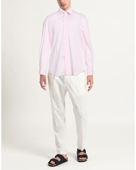 Ghirardelli Pink Shirt Cotton for men