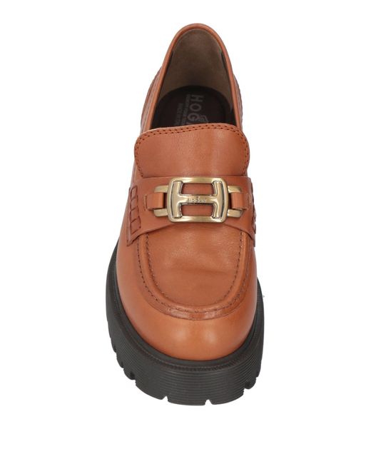 Hogan Brown Loafers Leather