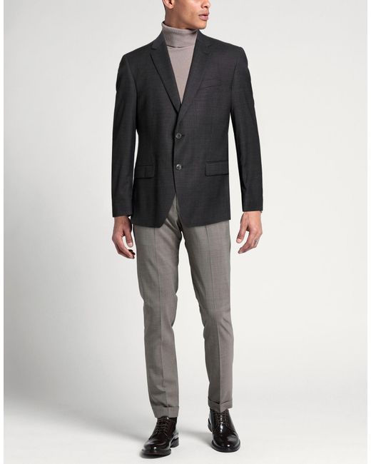 DIGEL Black Charcoal Blazer Virgin Wool, Elastane for men
