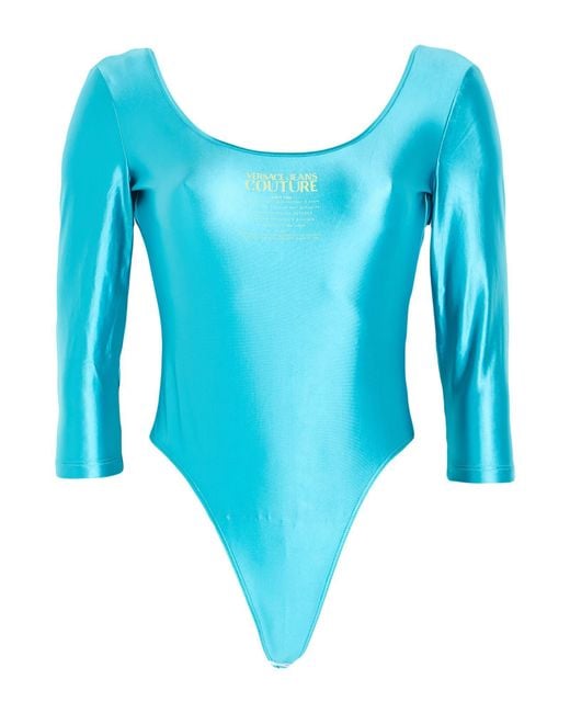 Versace Jeans Couture Blue Bodysuit Polyamide, Elastane