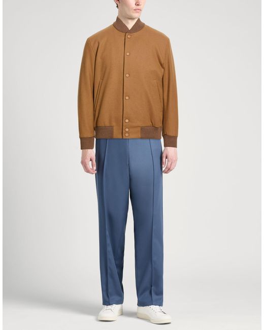 PT Torino Brown Jacket Wool, Polyamide for men