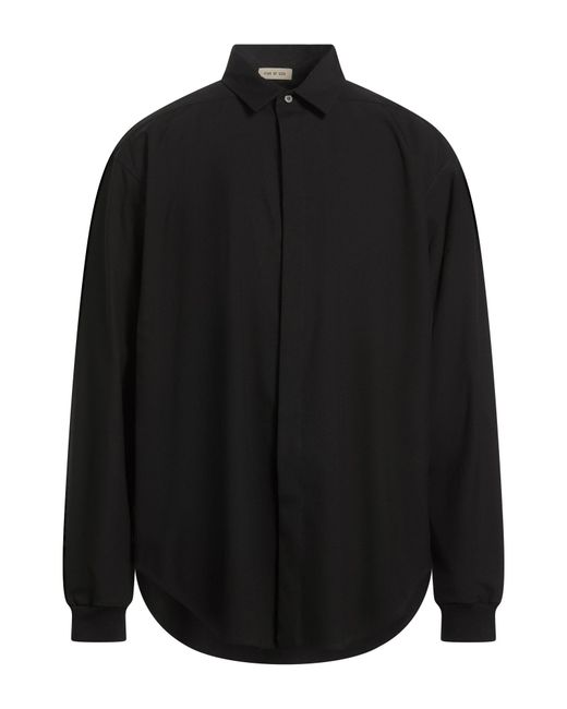 Fear Of God Black Shirt Cotton, Virgin Wool, Elastane, Wool for men