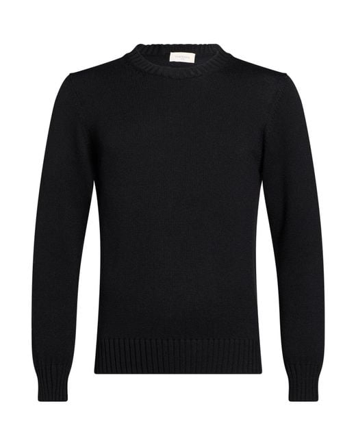 Piacenza Cashmere Black Midnight Sweater Virgin Wool for men