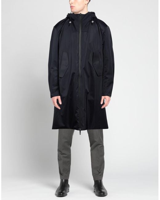 Emporio Armani Blue Overcoat & Trench Coat for men