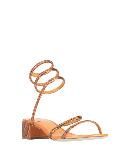 Rene Caovilla Orange Sandals Textile Fibers