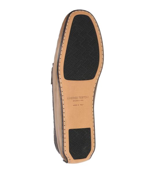 Testoni Brown Camel Loafers Leather for men
