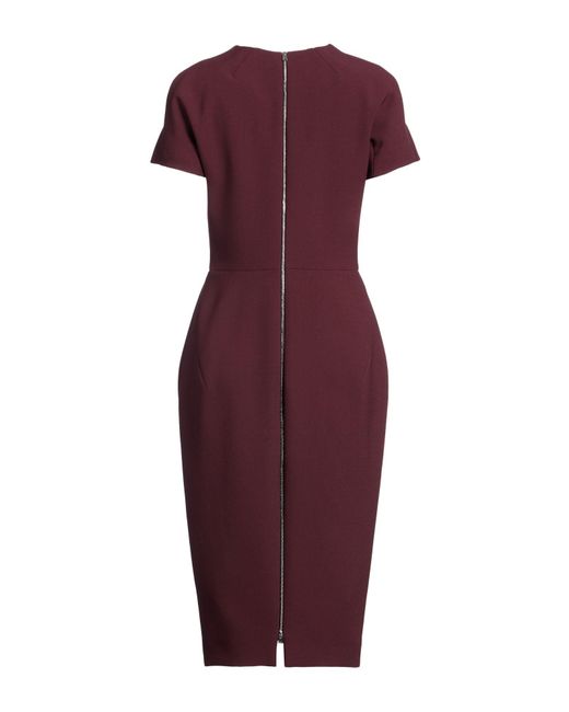 Victoria Beckham Purple Midi Dress Polyester, Virgin Wool, Polyamide, Elastane