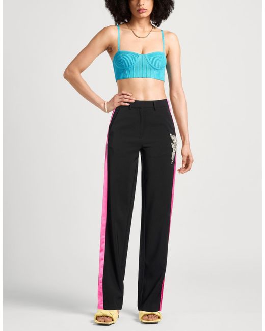 Odi Et Amo Black Pants Polyester, Elastane