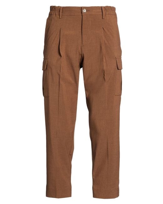 Gazzarrini Brown Pants Polyester, Elastane for men
