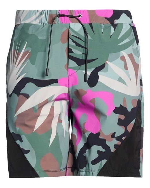 PMDS PREMIUM MOOD DENIM SUPERIOR Green Military Shorts & Bermuda Shorts Polyamide, Elastane for men